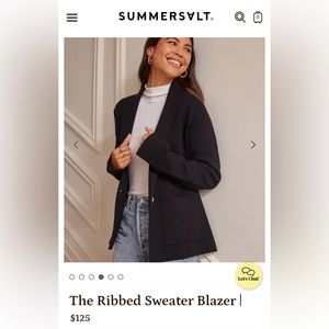 Women’s Summersalt ribbed sweater blazer - black - size S